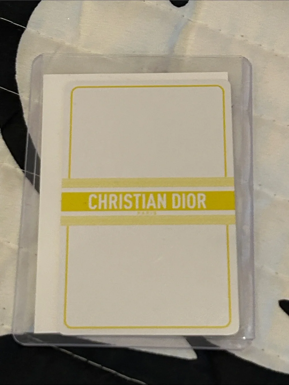 Dior Clear Card Sleeve with Yellow Christian Dior Band King of Hearts